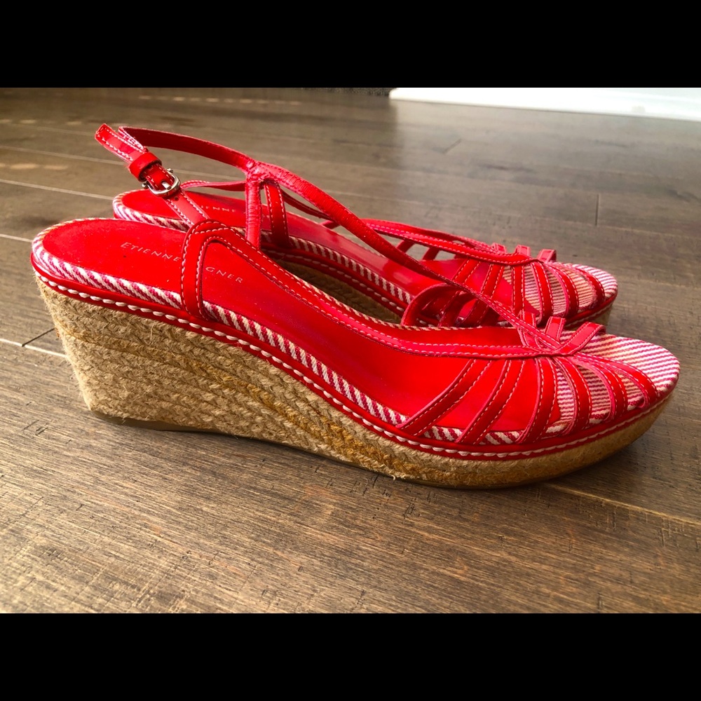 Women’s Etienne Aigner platform sandals, size 10.